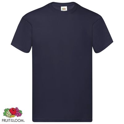 Fruit of the Loom Original T-Shirts 5 Stk. Marineblau S Baumwolle
