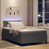 vidaXL LED Boxspringbett Hellgrau und Wei&szlig; 120 x 190 cm Cordstoff