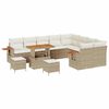 vidaXL Gartensofa-set 12 stk. Beige Poly-Rattan
