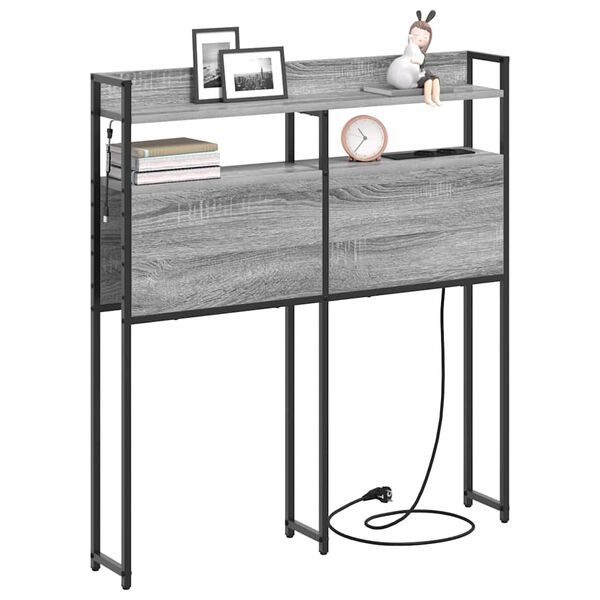 vidaXL Aufbewahrungskopfteil Grau Sonoma 100 cm Holzwerkstoff