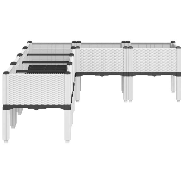 vidaXL Pflanzkasten mit Beinen Wei&szlig; 160x120x42 cm PP