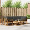 vidaXL Outdoor-Sofagarnitur mit Kissen 7 pcs Natur und Anthrazit