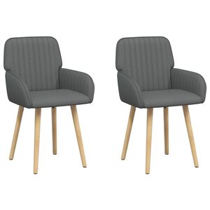vidaXL Esszimmerst&uuml;hle 2 pcs Stoff Dunkelgrau 56,5 x 50 x 87,5 cm