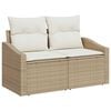 vidaXL Garten-Sofa-Set mit Kissen 5 pcs Beige Poly Rattan