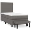 vidaXL Boxspringbett mit Matratze Grau 100x200 cm Kunstleder