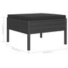 vidaXL 6-tlg. Garten-Lounge-Set mit Auflagen Poly Rattan Schwarz