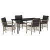 vidaXL Garten Essgruppe 5 Stk. Hellgrau Poly-Rattan