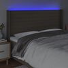 vidaXL LED Kopfteil Taupe 163x16x118/128 cm Stoff