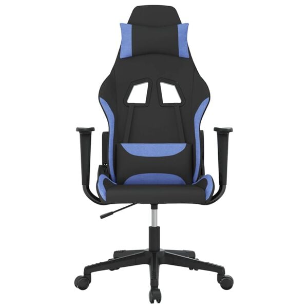 vidaXL Gaming-Stuhl mit Massagefunktion Schwarz und Blau Stoff