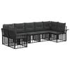vidaXL Outdoor-Sofagarnitur 7 pcs Schwarz und Dunkelgrau Polyester