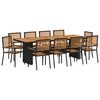 vidaXL Garten Essgruppe 11 stk. Schwarz und Braun Poly-Rattan