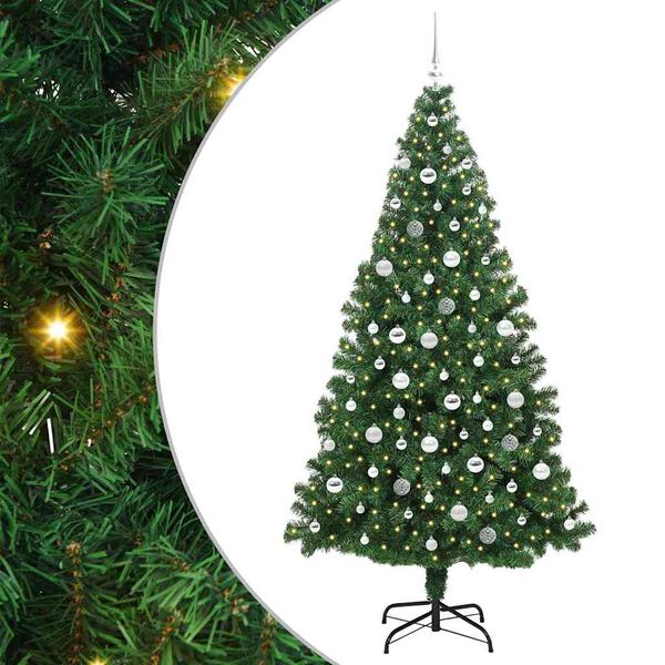 vidaXL K&uuml;nstlicher Weihnachtsbaum mit 300 LEDs mit St&auml;nder Gr&uuml;n 210 cm