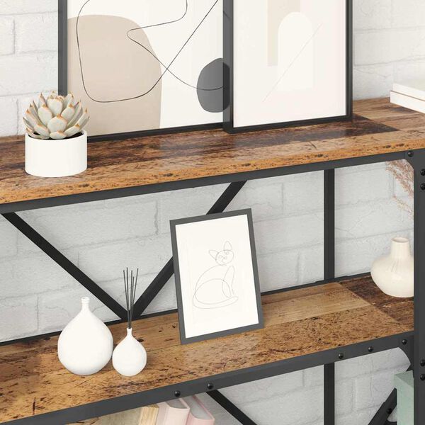 vidaXL Konsolentisch mit Regal Altholz 180 x 30 x 75 cm Holzwerkstoff