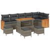 vidaXL Gartensofa-set mit Kissen 12 pcs Grau Poly-Rattan