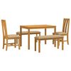 vidaXL Essgruppe 5 stk. Beige Massivholz Eiche