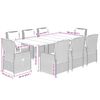 vidaXL 9-tlg. Garten-Essgruppe mit Kissen Beige Poly Rattan