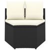 vidaXL 5-tlg. Garten-Sofagarnitur mit Auflagen Poly Rattan Schwarz