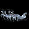 vidaXL Rentier mit Schlitten Weihnachtsdekoration 100LEDs Outdoor Wei&szlig;