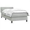 vidaXL Boxspringbett mit Matratze Hellgrau 90x210 cm Samt