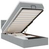 vidaXL Ottoman-Bett mit Matratze & LEDs Hellgrau 90x190 cm Stoff