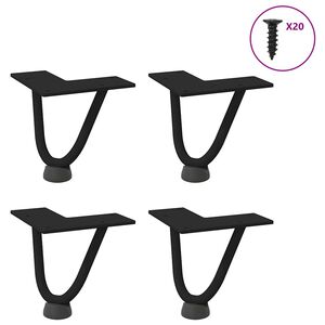vidaXL Haarnadelbeine f&uuml;r Couchtisch 4 Stk. Schwarz 10 cm Massivstahl
