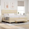 vidaXL Boxspringbett mit Matratze Creme 200 x 200 cm Stoff