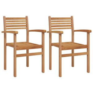 vidaXL Stuhl 2 pcs Braun 56 x 55 x 90,5 cm Massivholz Teak