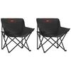 vidaXL Campingst&uuml;hle 2 Stk. mit Tasche Klappbar Schwarz