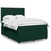 vidaXL Boxspringbett mit Matratze Dunkelgr&uuml;n 160x200 cm Samt
