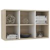 vidaXL B&uuml;cherregal/Sideboard Wei&szlig; und Sonoma-Eiche 66x30x98 cm