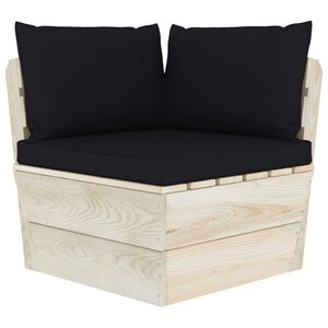 vidaXL Garten-Paletten-Ecksofa mit Kissen Impr&auml;gniertes Fichtenholz