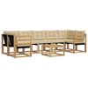 vidaXL Outdoor-Sofagarnitur mit Kissen 8 pcs Wei&szlig; und Beige