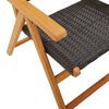 vidaXL Gartenstuhl Verstellbar 8 Stk. Schwarz Poly Rattan Massivholz