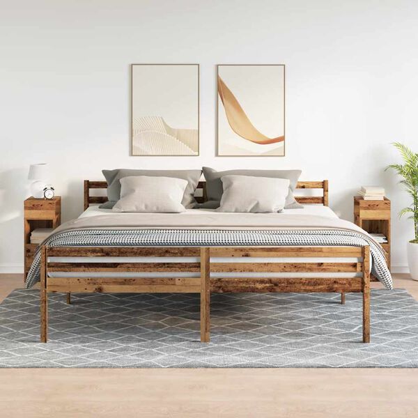 vidaXL Nachttische 2 Stk. mit Schublade Altholz-Optik 25x31x66 cm