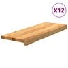 vidaXL Treppenstufen 12 Stk. Hellbraun 70x25x2 cm Massivholz Eiche