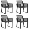 vidaXL Gartenst&uuml;hle 4 Stk. Schwarz Poly Rattan