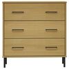 vidaXL Sideboard OSLO mit 3 Schubladen Braun 77x40x79,5 cm Massivholz
