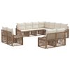 vidaXL Gartensofa-set 11 pcs Beige Poly-Rattan
