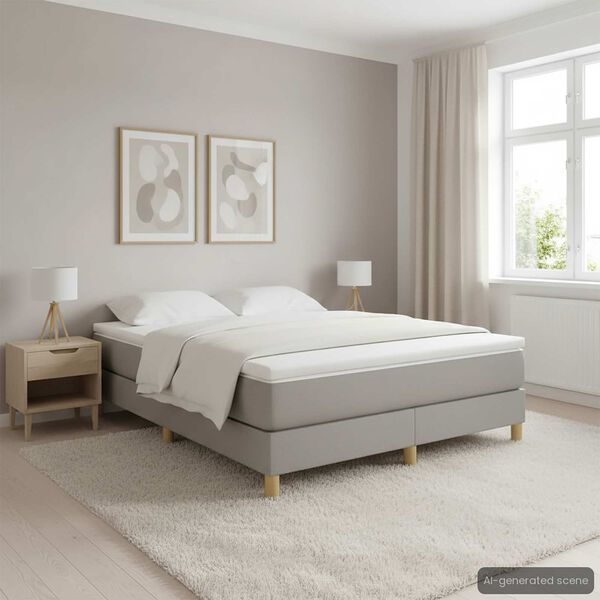 vidaXL Boxspringbettgestell Hellgrau 140x200 cm Stoff