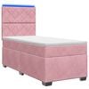 vidaXL Boxspringbett mit Matratze mit Kopfteil Rosa 90 x 200 cm Samt