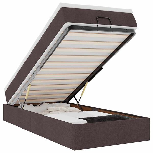 vidaXL Ottoman-Bett mit Matratze Dunkelbraun 100x200 cm Stoff