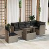 vidaXL 7-tlg. Garten-Sofagarnitur mit Kissen Hellgrau Poly Rattan