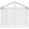 vidaXL Outdoor-Hundezwinger mit Dach Silber 3x1,5x2,5m Stahl Verzinkt