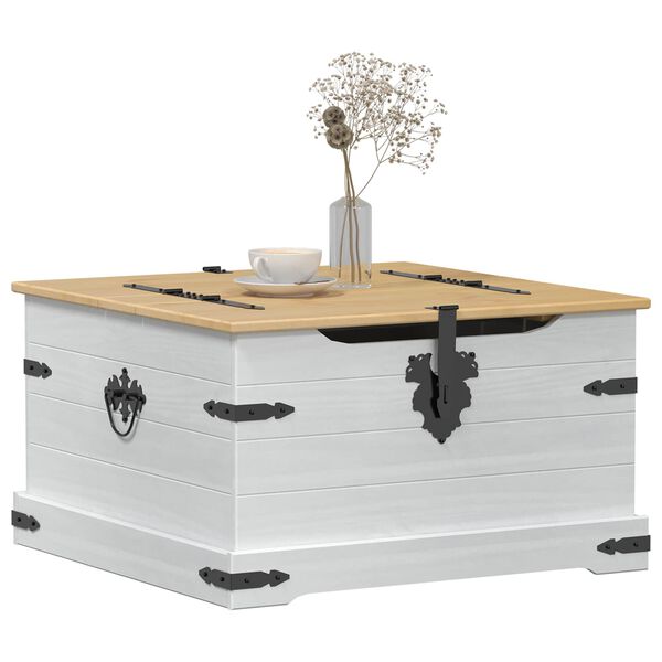 vidaXL Aufbewahrungsbox Wei&szlig; 78 x 78 x 45 cm Massives Kiefernholz