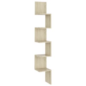 vidaXL Wand-Eckregal Sonoma-Eiche 20x20x127,5 cm Holzwerkstoff