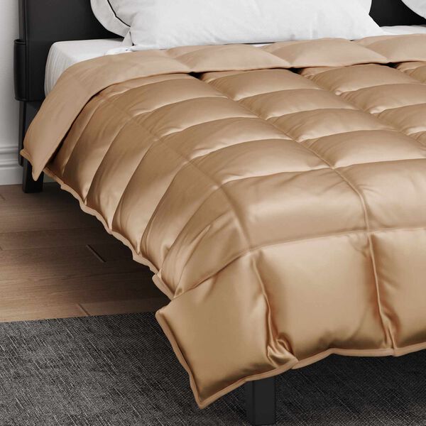 vidaXL Winterbettdecke Gold 200 x 220 cm Satin und Mikrofaser