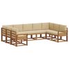 vidaXL Outdoor-Sofagarnitur mit Kissen 9 pcs Natur und Beige