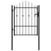vidaXL Zauntor ASTEN 100 x 125 cm Metall Schwarz Abschlie&szlig;bar
