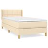 vidaXL Boxspringbett mit Matratze Creme 80x200 cm Stoff