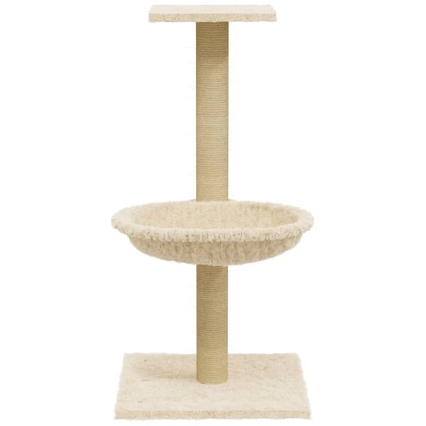 vidaXL Kratzbaum mit Sisal-Kratzsäule Creme 74 cm
